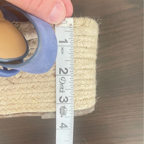 Authentic Marc Fisher Alida medium blue suede 10M wedge sandal - Picture 6 of 9